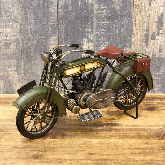 Handmade Tin Vintage Bike [Green (M Size)] American Miscellaneous Goods American Miscellaneous Goods Setagaya Base Tin Interior Object Display Gift Present