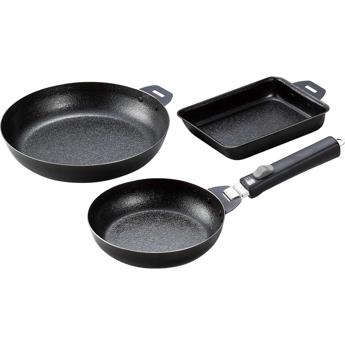 Wahei freiz Grill Pan Fish Grill Oven Gas IH Grill DE Active Set Gravy Cook After Fish Grill Oven Gas IH Frying Pan 18cm Frying Pan 24cm Square Frying Pan Detachable Handle Made in Japan GM-9208
