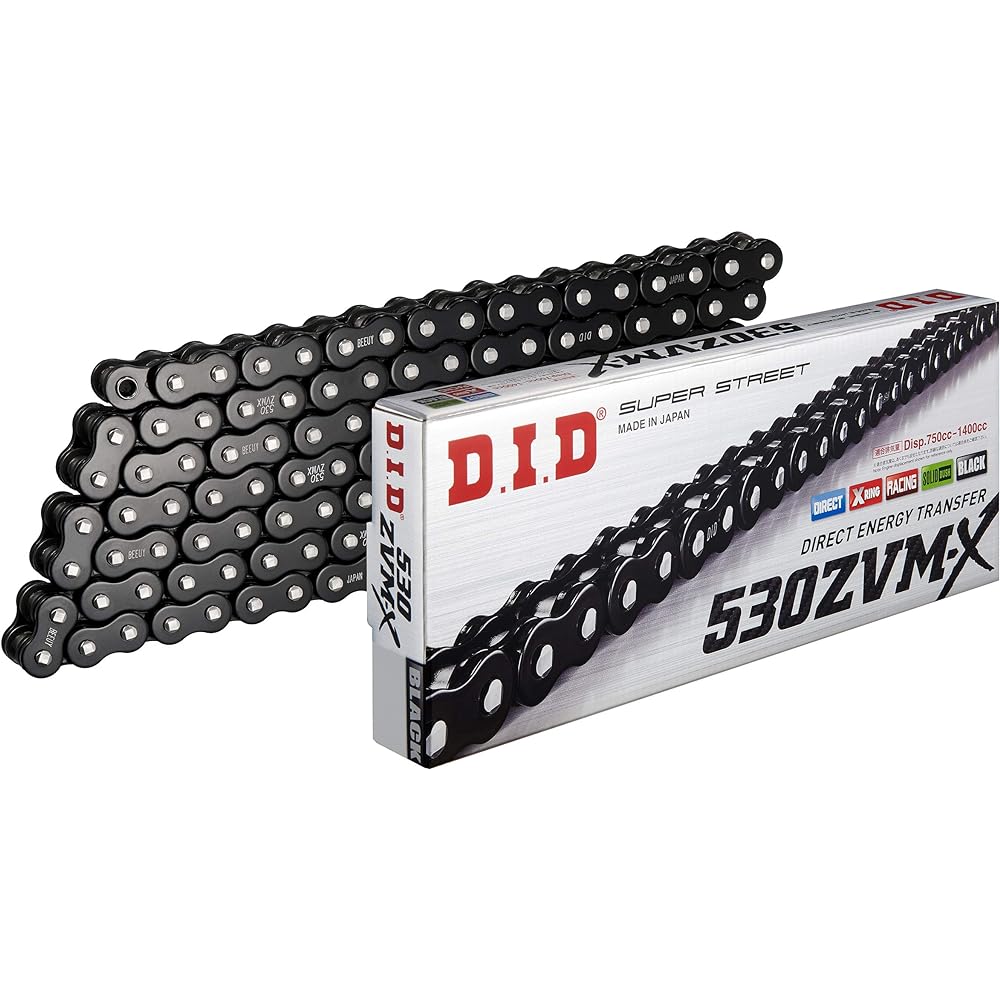 D.I.D 530ZVM-X-110ZB Bike Chain with Caulking Joint BK&BK (Black) X-Ring