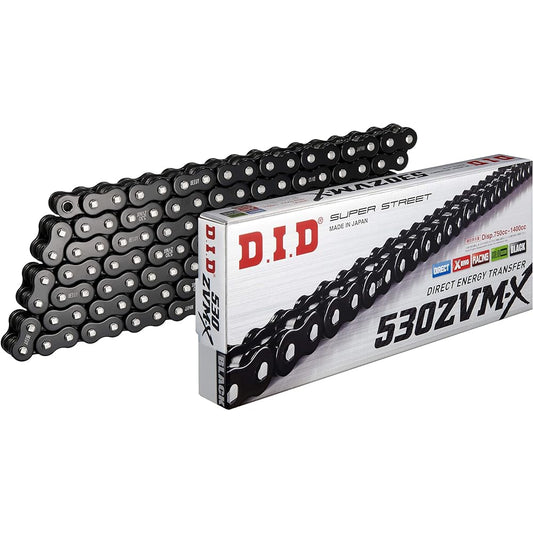 D.I.D 530ZVM-X-110ZB Bike Chain with Caulking Joint BK&BK (Black) X-Ring