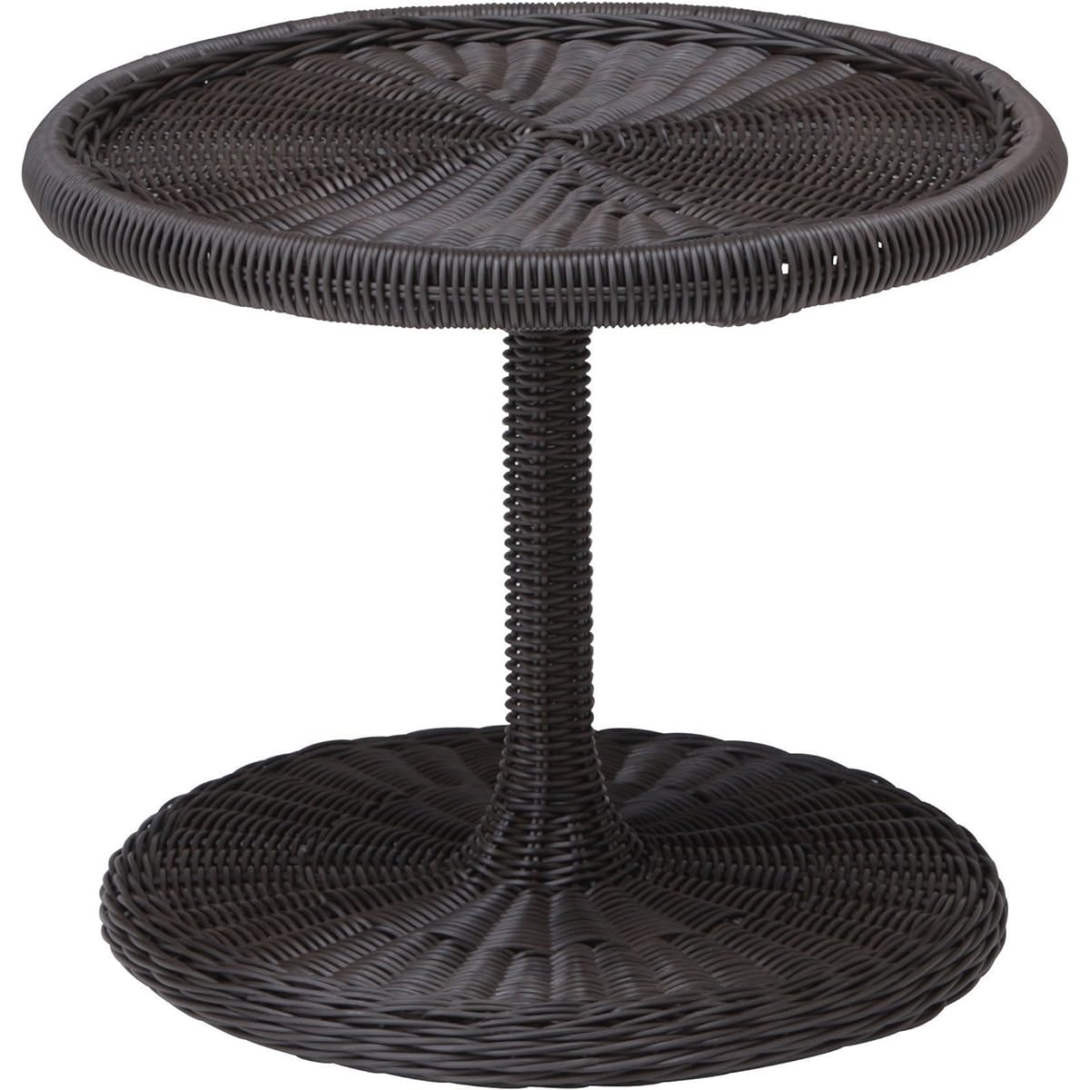 Takasho Garden Table Enza Side Table Dark Brown Polyethylene/Aluminum KFA Shelf Stand KFA-T013