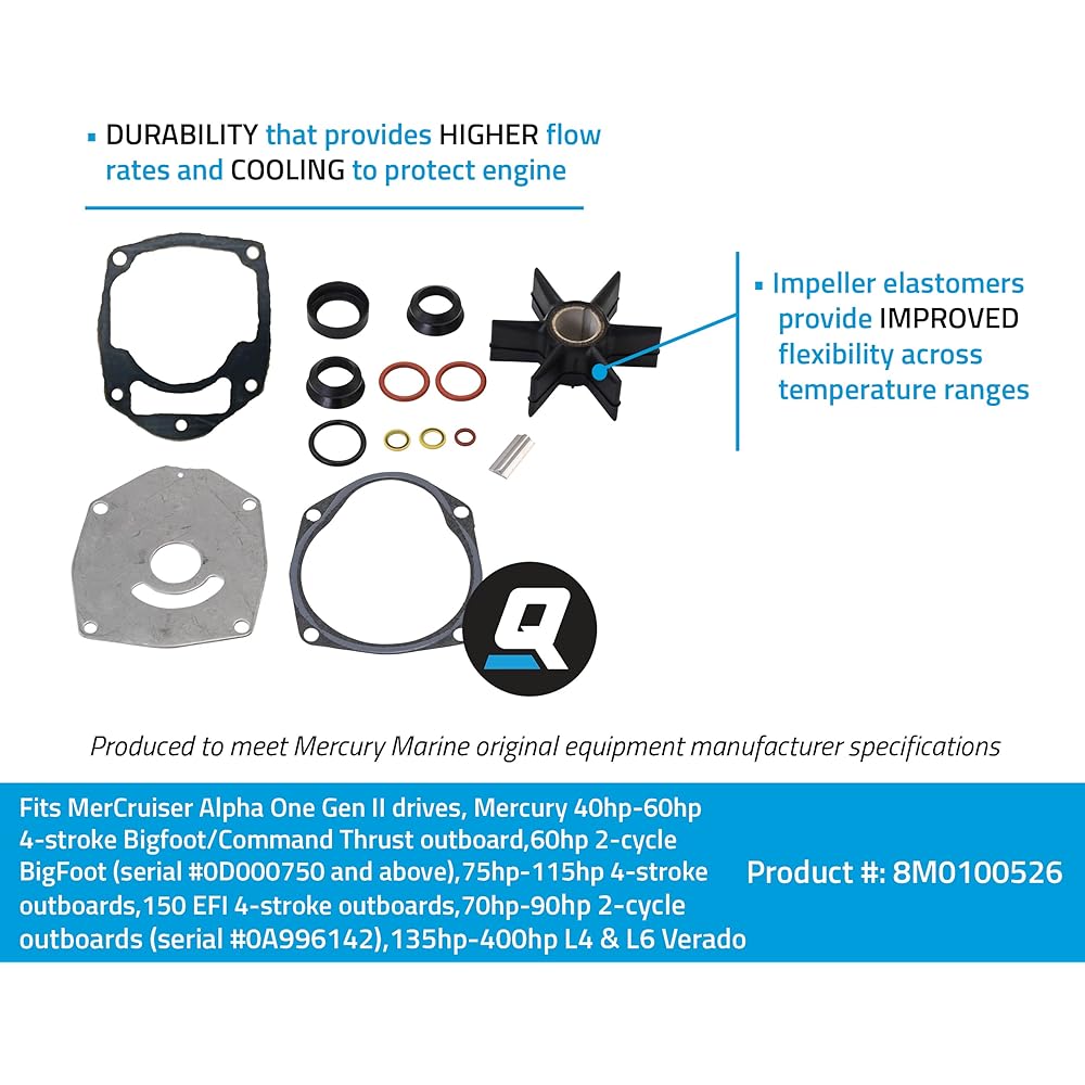 QuickSilver 8M0100526 Water Pump Repair Kit Mercury or Mariner Outdoor Bulk and Mark Luser Stand Live