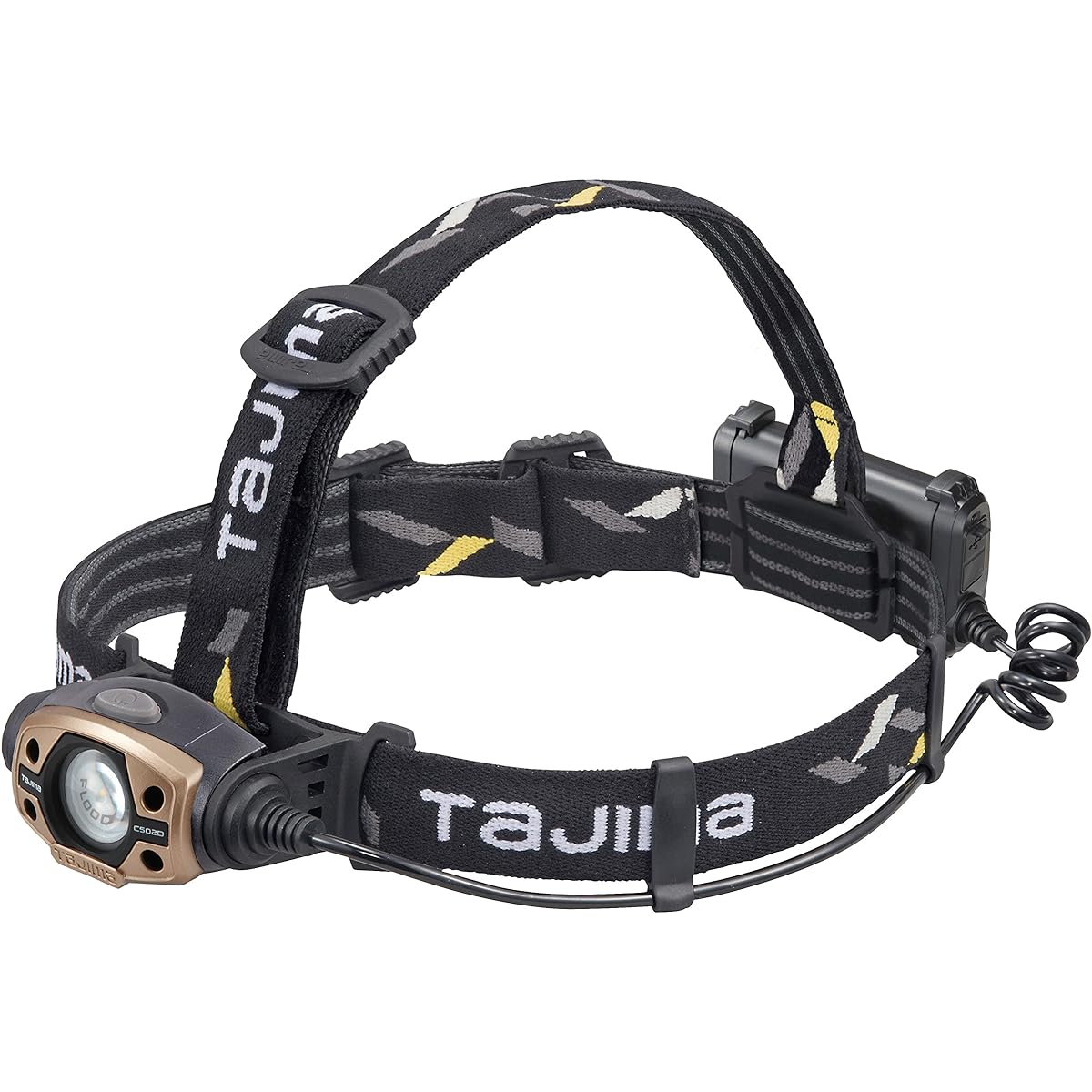 TJM Design Tajima LED headlight C502D set LE-C502D-SP with dedicated rechargeable battery black gold