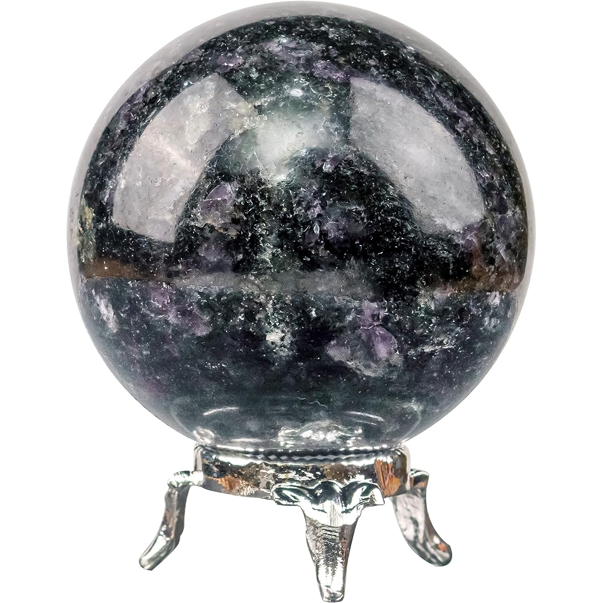 Crocon Iolite Gemstone Crystal Sphere Ball | Feng Shui | Reiki Healing | Aura Cleansing | Spiritual | Lucky Charm | Home & Office Decorative Gift | Size: 40-50mm