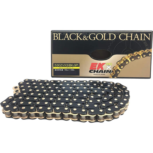 EK NX Ring Seal Chain 530ZV-X3 Black & Gold 110L [Caulking Joint]