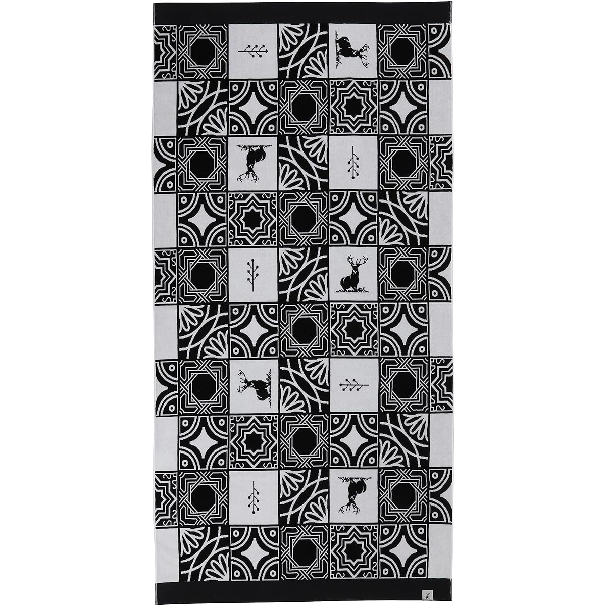 CAPTAIN STAG Large Towel Rug Cover Big Jacquard Towel 180 x 100cm 100% Cotton [Navajo Pattern/Moroccan Tile Pattern] UD-73/UD-74/UD-75