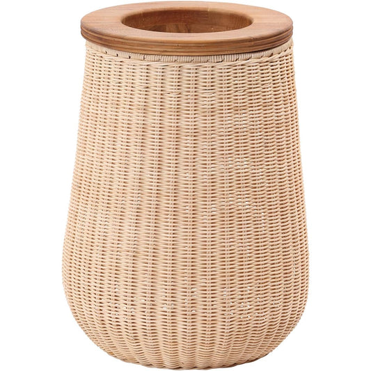 Sunflower Rattan Lidless Trash Can Natural Width 32 x Depth 32 x Height 45cm Rattan Dust Box GK830X GK830XP