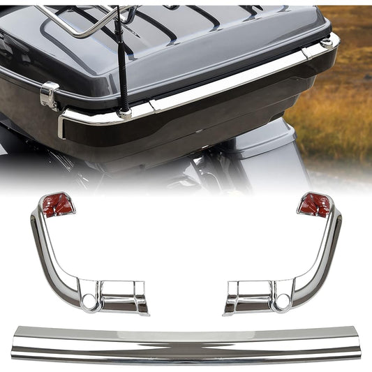 VEISUTOR King Tour Pack Tail Lamp Trim Bar for Ultra Limited 14-23 Chrome Split Tour Pack Rear Tail Light Trim for Harley Touring Ultra Limited Tri Electra Road Glide CVO Ultra 2014-2023 Accessories