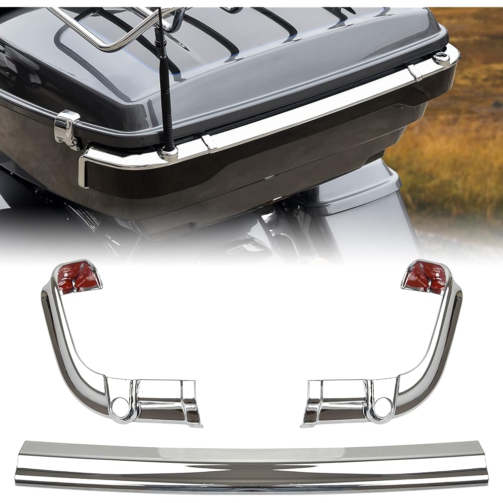 VEISUTOR King Tour Pack Tail Lamp Trim Bar for Ultra Limited 14-23 Chrome Split Tour Pack Rear Tail Light Trim for Harley Touring Ultra Limited Tri Electra Road Glide CVO Ultra 2014-2023 Accessories