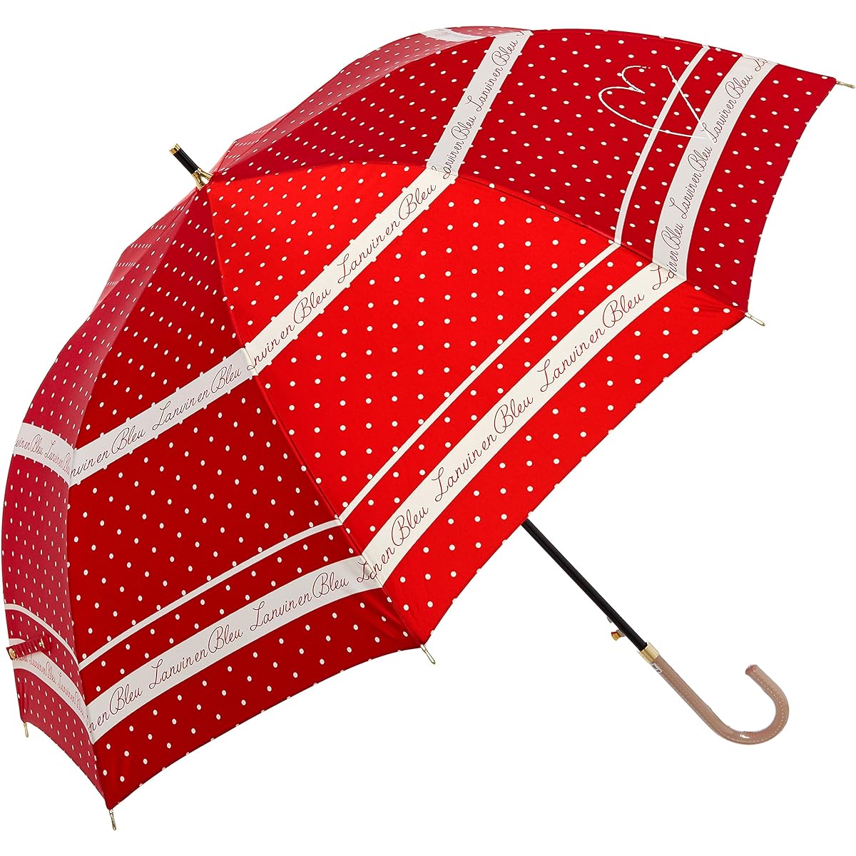 [Lanvin Blue] MOONBAT LANVIN en blue Dot pattern rain umbrella long umbrella fashionable heart cute ladies