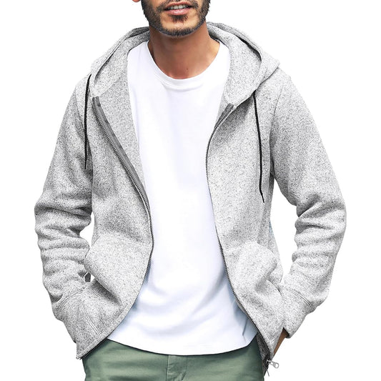 [JIGGYS SHOP] Ziggy's Shop Knit Fleece ZIPUP Parka｜Men's Zip-up Brushed Fleece Sweatshirt Long Sleeve Hoodie Slim Slim Warm Loungewear Loungewear Daily Wear Plain Autumn Clothes Winter Clothes