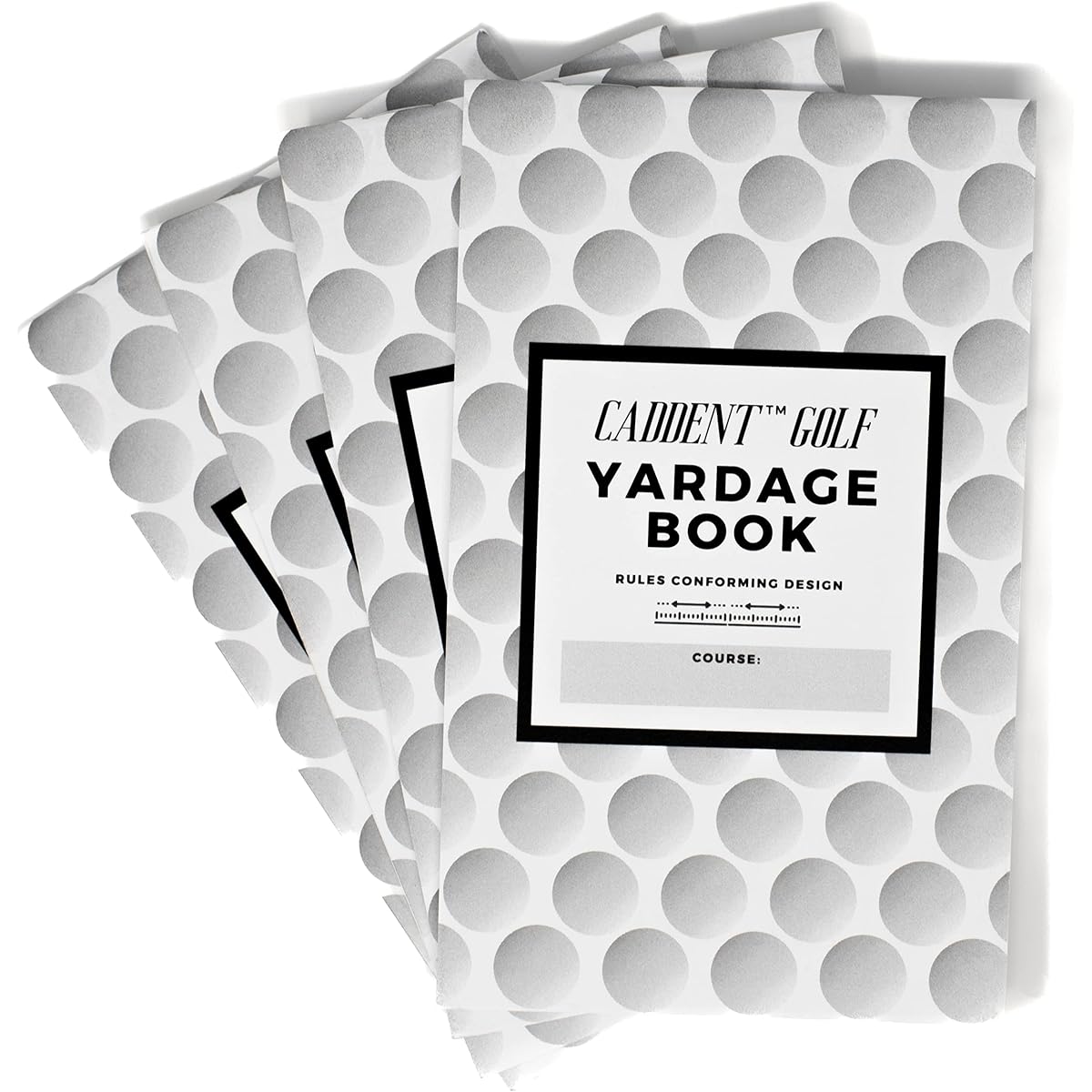 CADDENT GOLF Yardage Book - Golf Journal & Logbook with Golf Club Yardage Chart - Golf Notebook Back Pocket - Golf Logbook Pocket Size - Essential Tools for Serious Golfers (4 Pack)