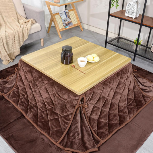 Peto-Raifu Warm Kotatsu Comforter, Space Saving, Kotatsu Comforter, Rectangular, Thin, Flannel, Kotatsu Comforter, Warm, Kotatsu Comforter, Simple, Plain, Brown, 180x220cm