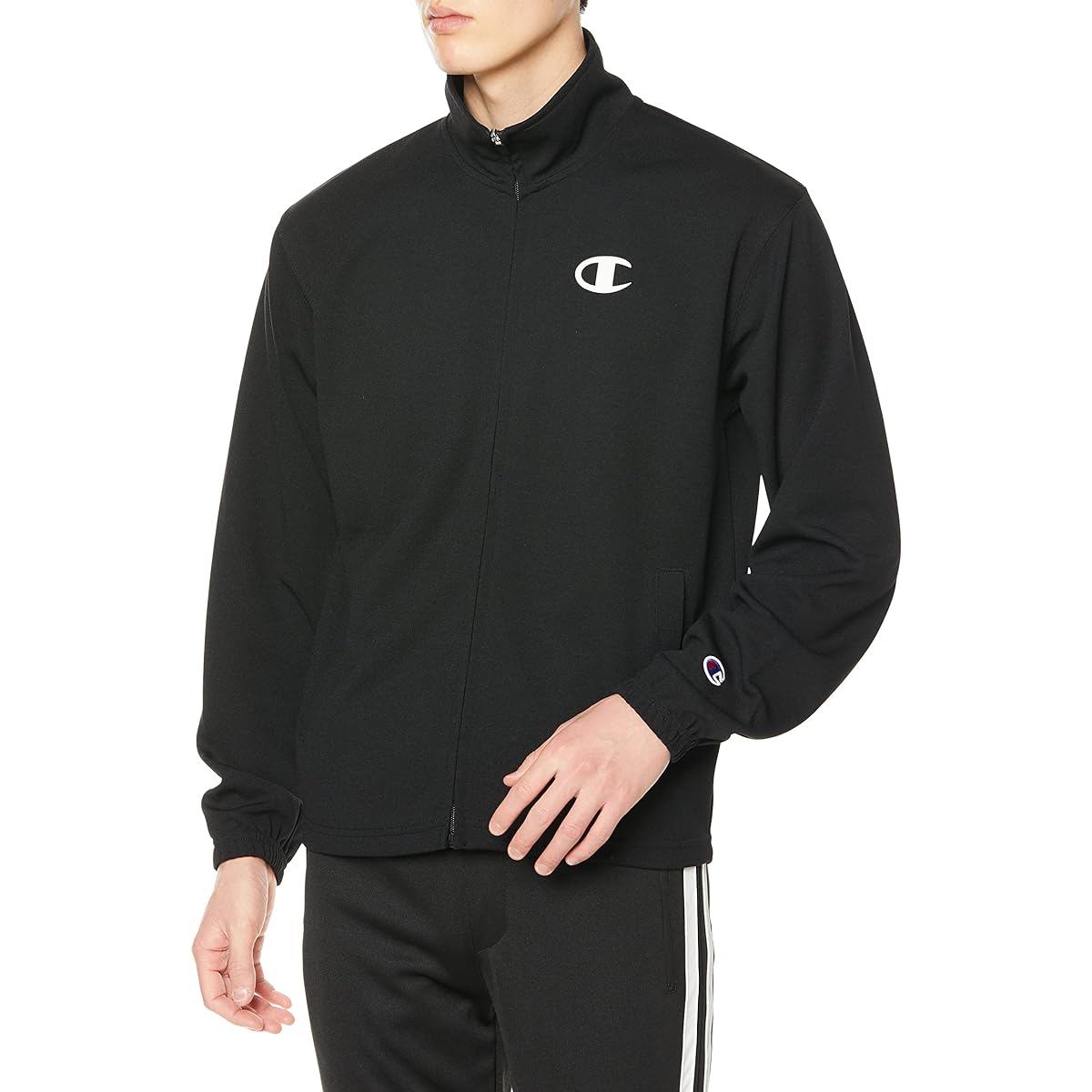 [Champion] Jacket, Long Sleeve, Quick Dry, One Point Logo, Stand Zip Jersey Top, Men's Sports C3-XSE01
