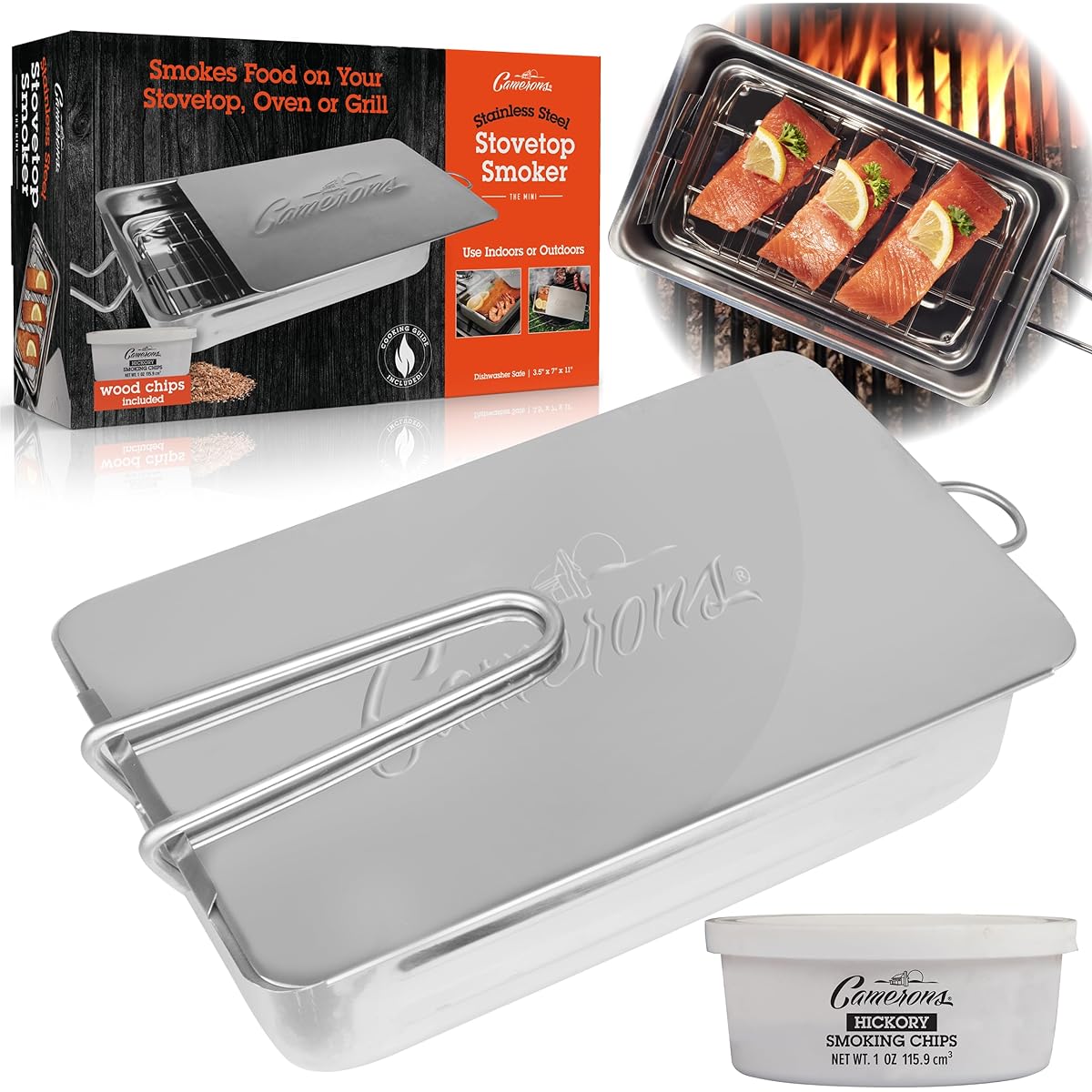 Camerons Mini Smoker Japanese Genuine Product with Tip Home Use Smoker Outdoor