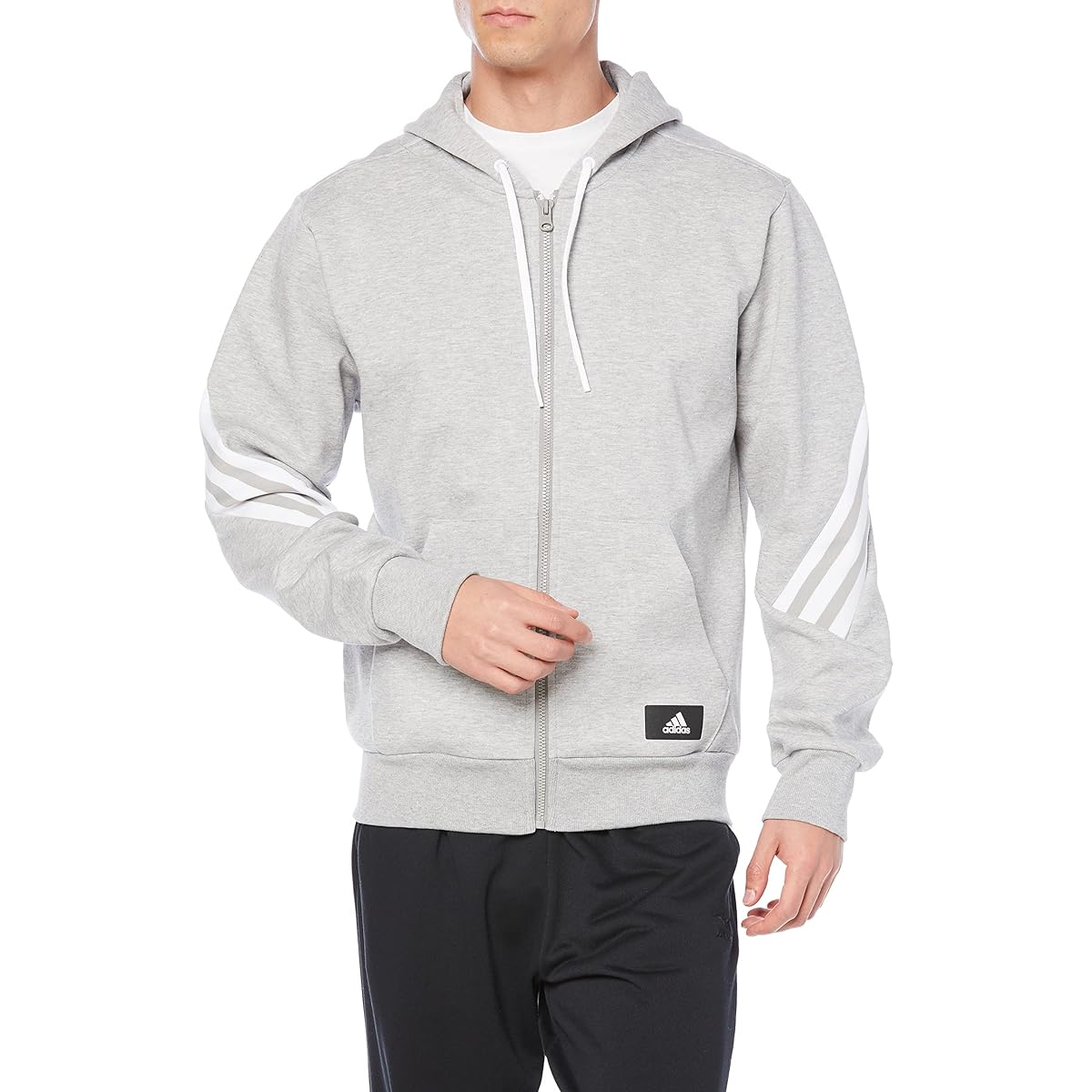 Adidas Sweat Sportswear Future Icon 3 Stripes Full Zip Hoodie QA432 Men's