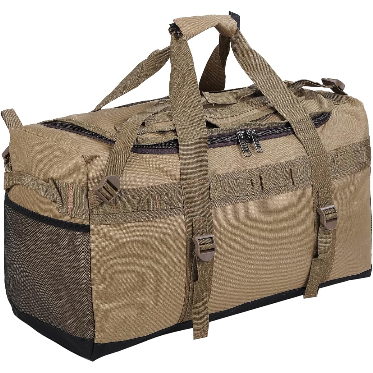 bammore Soft Container Camping Bag Gear Container Firewood Bag Boston Bag Large Capacity Outdoor Camping Equipment Sleeping Bag Sleeper Storage (Brown)