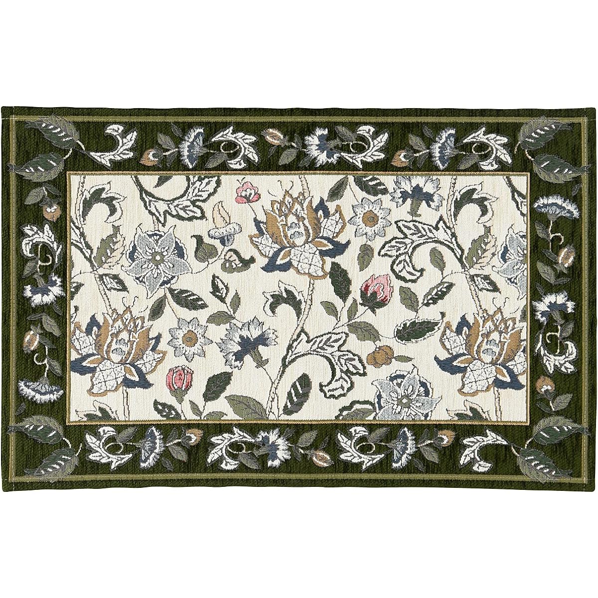 Kawashima Textile Cercon MINTON Entrance Mat New Haddon Hall Green 46 x 71cm FH1202