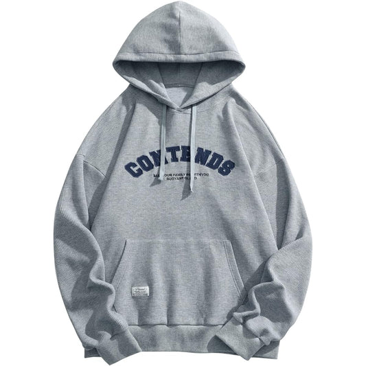 [SHINE MOON] Men's Pull Parka, Long Sleeve, Sweatshirt, Hooded Top, Back Print, Loose Top, Casual, Stylish, Large Size