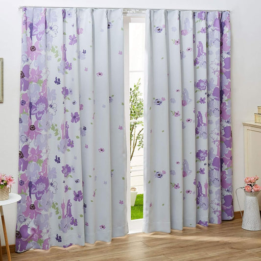 Disney Rapunzel 2nd Grade Blackout Curtains Set of 2 SB-432 Disney Princess Heat Insulation 2nd Grade Blackout Curtains Width 100 x 200cm Length