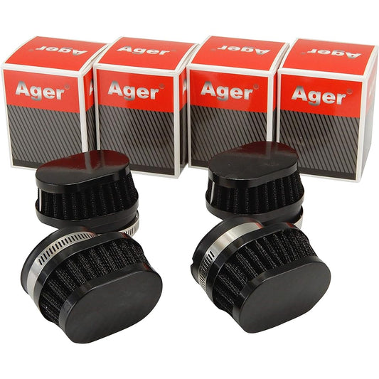 Ager 50mm Oval Power Filter Short Black x Black 4 Pack