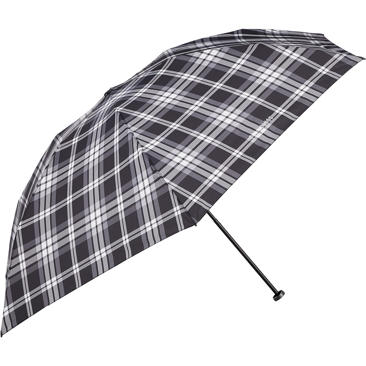 [Macintosh Philosophy] Umbrella Folding Umbrella Taffeta Yarn-dyed UV Check Women's 21-431-10843-02 Black Rib Length: Approx. 55cm