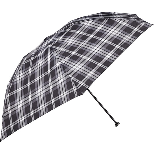 [Macintosh Philosophy] Umbrella Folding Umbrella Taffeta Yarn-dyed UV Check Women's 21-431-10843-02 Black Rib Length: Approx. 55cm