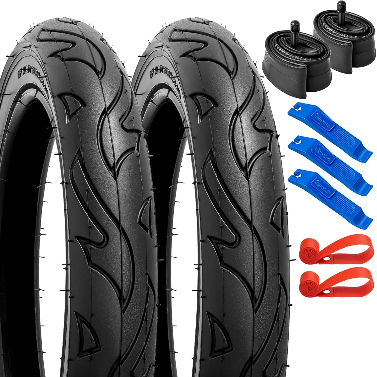 Set of 2, 14 2.125 Tire, 14x2.125 52-254 Bicycle Tire + 14x1.75/2.125 Bicycle Tube American Style Valve 32mm + 14X1.75/2.125 Bicycle Rim Tape + Tire Levers, 14 2.125 Children's Bicycle Tire, Electric Bicycle Tire 14 2.125, Bicycle Tire 14 Inch 2.125,14 2