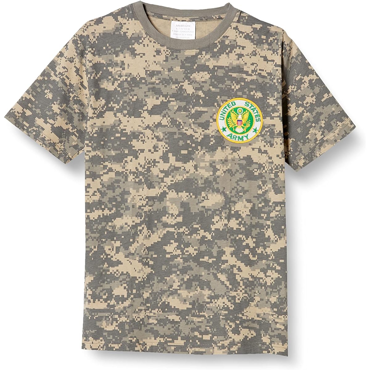 [Fstyle] T-shirt, US Army emblem embroidered emblem, camouflage T-shirt F-SD020752