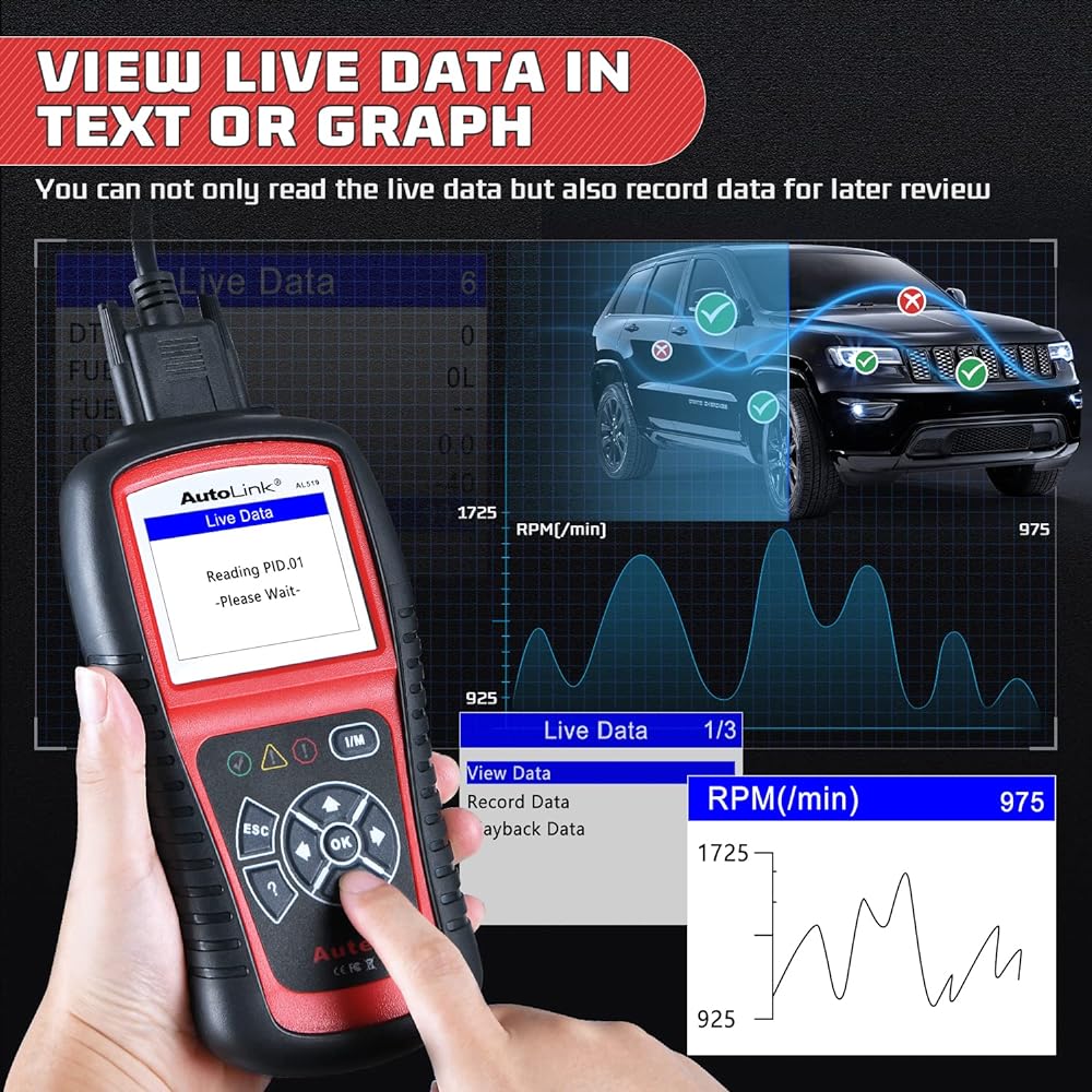 Autel Autolink Al519 OBD2 Scanner Enhancement Mode 6 -Car Diagnosis Tool Engine Code Reader CAN Scan Tool Al319