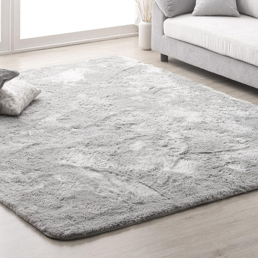 Tansu no Gen Rug Shaggy Rug 200 x 200 cm Square 2 Tatami Washable Fluffy Pile Approximately 25 mm Anti-Slip Hot Carpet Compatible with Floor Heating All Seasons Silver Gray 19510003 (83558)