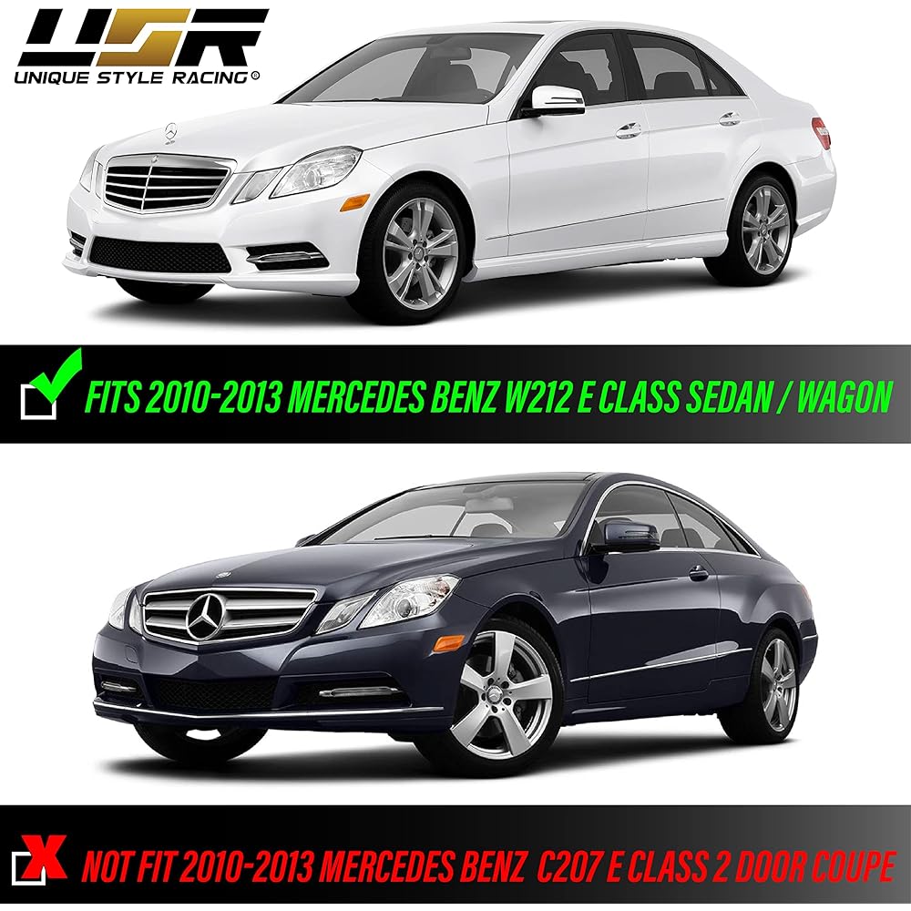 USR DEPO 10-13 W212 E-Class 4D/5D Clear Front Bumper Side Marker Light Assembly Replacement Set (Left+Right) 2010-2013 Mercedes Benz 212 E-Class 4-door/5 Doors