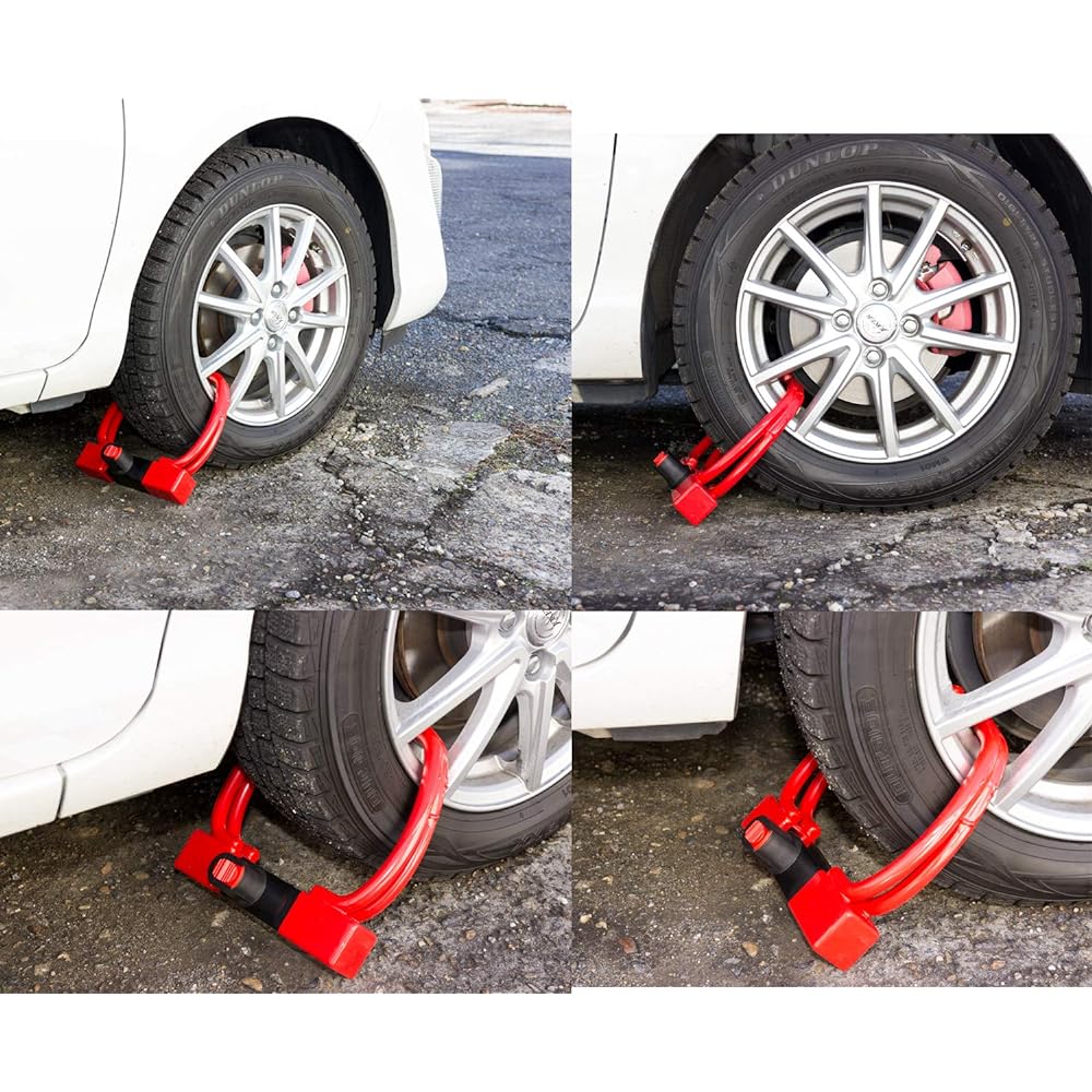 Courage Easy to Install Car/Motorcycle Anti-Theft Tire & Wheel Lock Special Key Steel Red KS-102