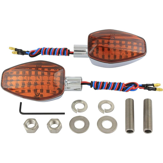POSH Motorcycle Supplies Turn Signal Lightweight LED Sequential Turn Signal Set of 2 Plated Body/Orange Lens CB1300SF/SB CB400SF/SB MT-09 YZF-R25 GSX-S1000F etc. 096454