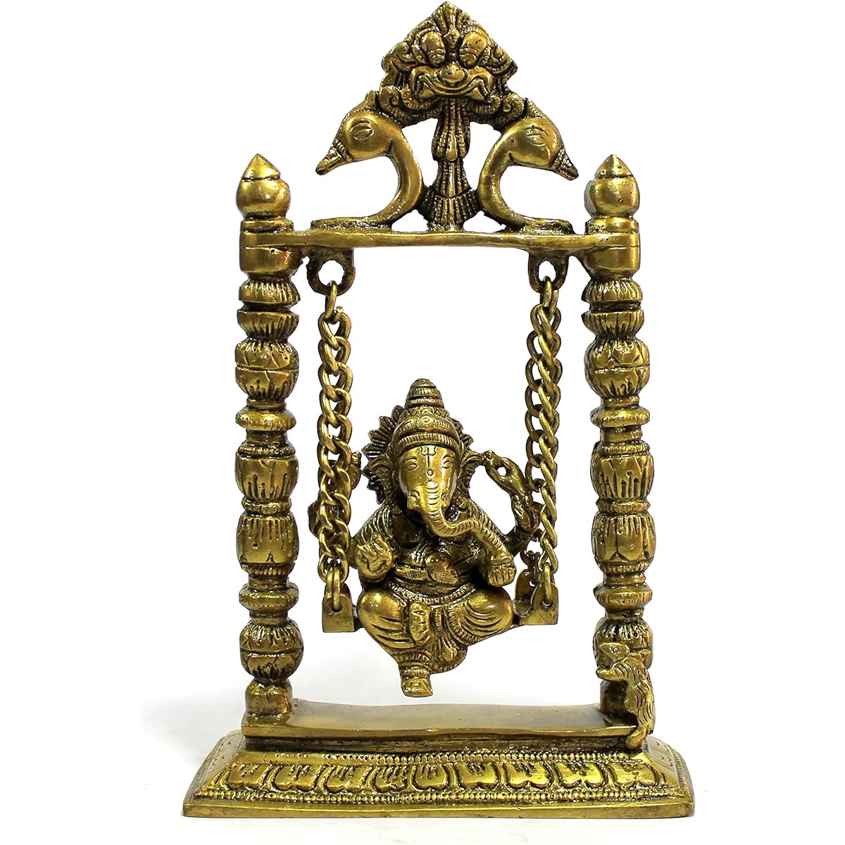 eSplanade – 9 Inch Premium Ganesha Idol Brass Swing | Brass Ganesha | Brass Showpiece Collectible Craft | Home Decor | Brass Decor