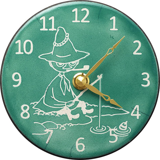 RHYTHM Wall Clock Snufkin φ13x3.5cm Moomin/Zaccarella Italian Pottery Frame Route Limited Model ZC969MT05