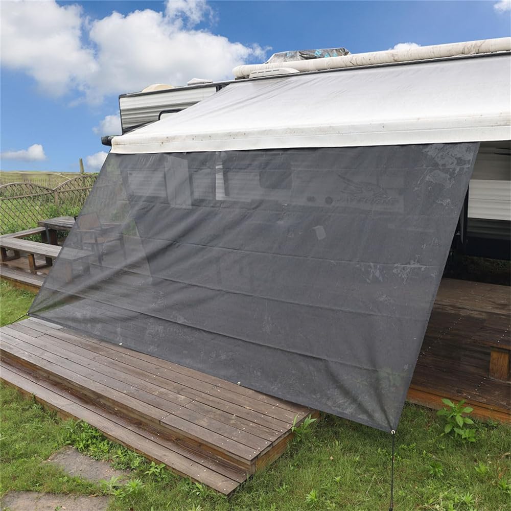 LABWORK RV Avunning Sunth Crane 9 Feat x 17 Feat 3 inch RV Front Awarded Complete Kit UV Black Grid Shadow Protection Privacy Protection RV Travel Outdoor Camp