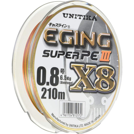 UNITIKA PE Line Cast Line Egging Super PEIII X8 210m 8 pieces 3 colors