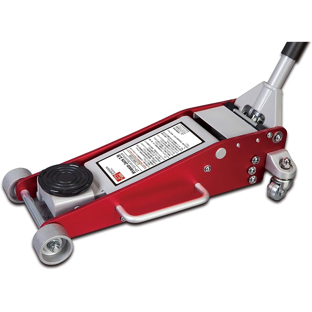 Emerson Hybrid Jack 2.5t Double Piston Red [Lowest] 100mm [Highest] 465mm Light Car ~ Ordinary Car / Lowdown Car / Minivan T825011L with Rubber Pad