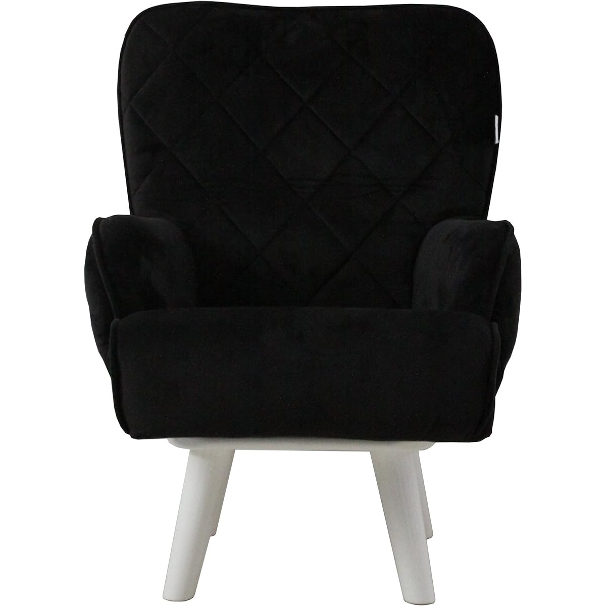 ILC Quilted Low Chair Black Width 58 Depth 63 Height 75cm 360 degree rotation