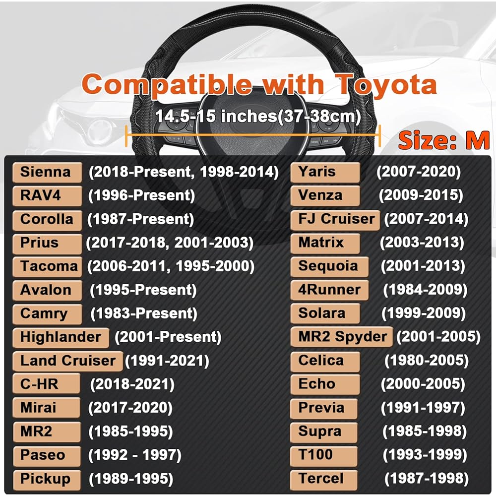 GIANT PANDA Steering Wheel Cover Toyota Kamuri Takoma Handle Cover Toyota RAV4 Corolla Black