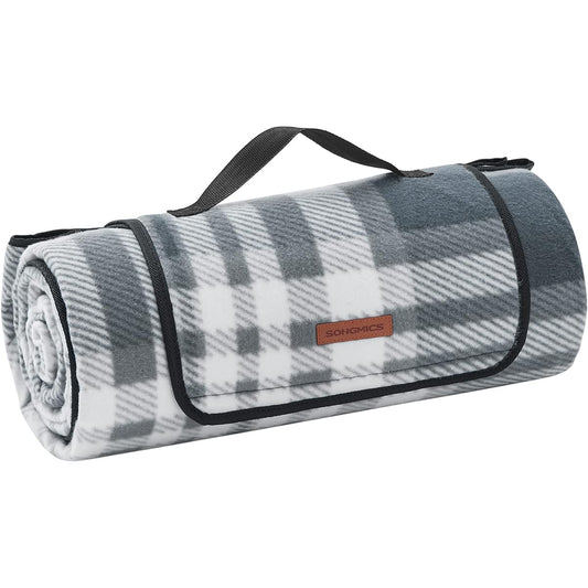 [SONGMICS] Leisure Sheet, Thick 200 x 200 cm, Picnic Mat, Compact, Large, Stylish, Picnic Sheet, Cold Protection, Waterproof Bottom, Foldable, Camping, Outdoor, Indoor and Outdoor Use, Portable, Convenient GCM61GW