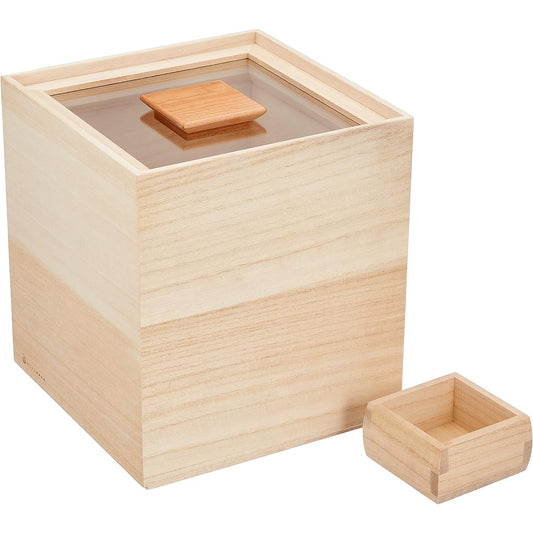 Masuda Kiribako Store Rice Bin kome bitsu 5kg Paulownia Rice Bin Made in Japan Rice Brown Rice Multigrain Rice Domestic Production Rice Stocker Storage Container Paulownia Box Made of Paulownia Insect Repellent Stylish Beige