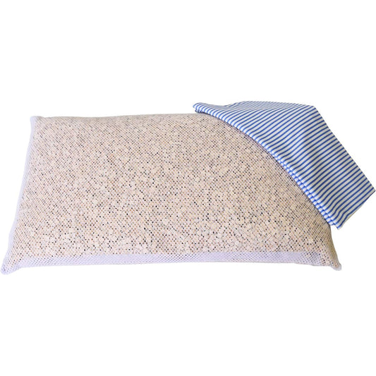 Kiso Crafts Pillow, Made in Japan, Wooden Hinoki Square Ball (Large), Mesh Bag Included, Pillow Cover Included, Doesn't Get Stuffy