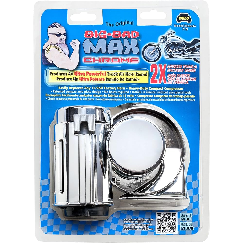 Wolo (719) Big Bud Max Chrome Air Horn - 12 Volt