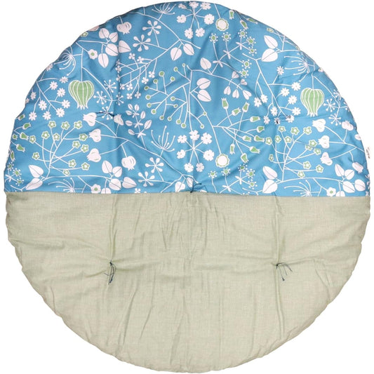 Takaoka rice cracker cushion, diameter 100cm, two-tone color, bouquet blue x back leaf color