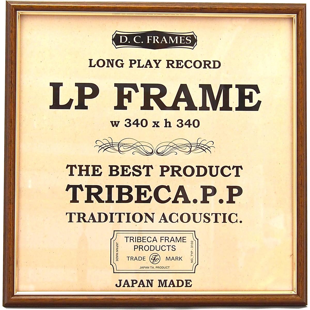 Tradition Acoustic. Picture Frame Brown 35x35.7x3.7cm (External Size) D.C LP FRAME, Wall Mountable TBI5072L