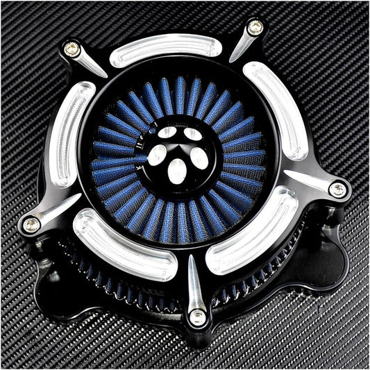 Motorcycle Fuel Filter For Harley Sportster XL Iron Dyna Softail Touring Road King Electra Glide Motorcycle Turbine Air Cleaner Intake Filter (Color: Blue Air Filter B)