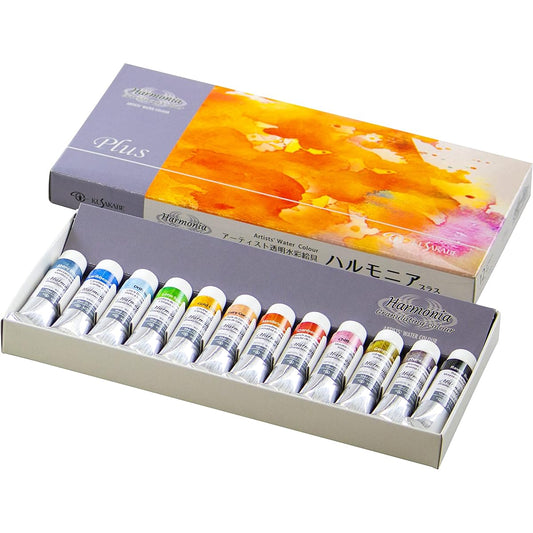 KUSAKABE Transparent Watercolor Paint Harmonia Plus 12 Color Set 10ml (No. 4) 313101