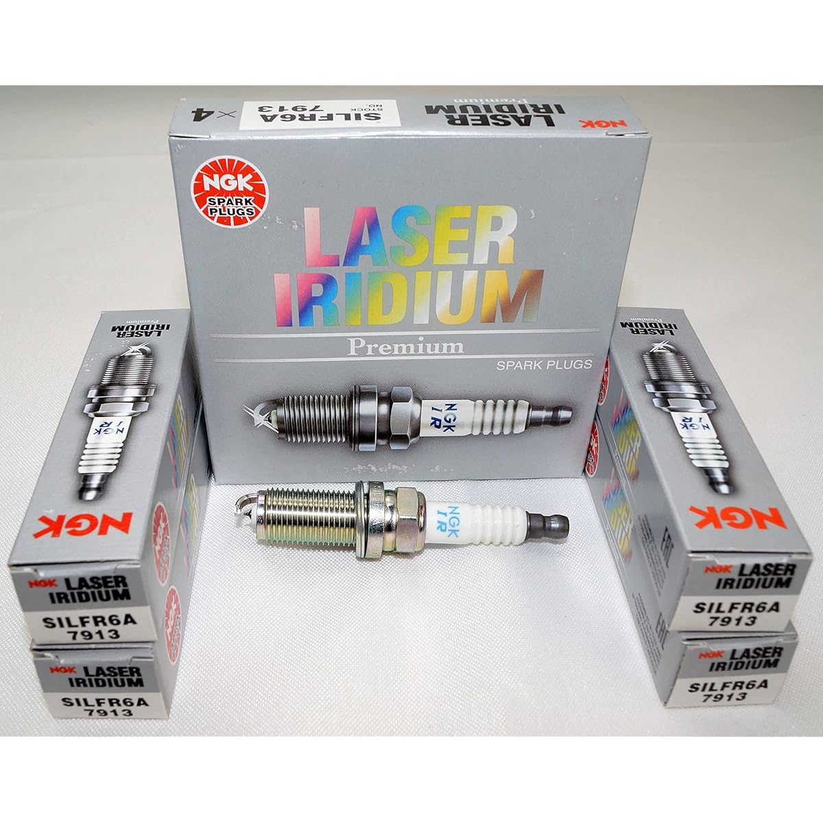 NGK (7913) SILFR6A Spark plug 4 packs